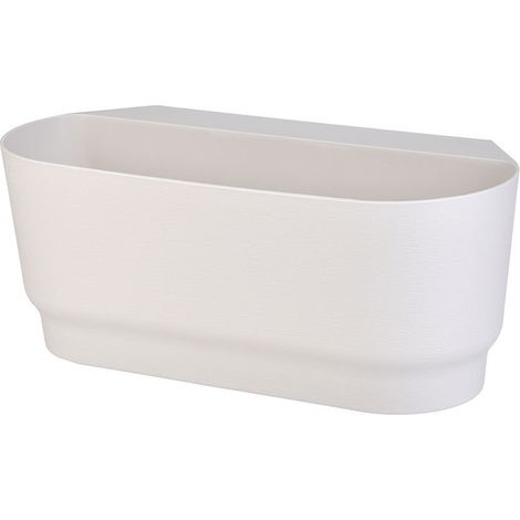 Pot de fleurs suspendu pour clôture de balcon en plastique blanc, grand, adapté à la décoration de jardin extérieur, 1 pièce (1/5)