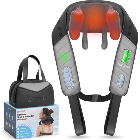Masseur 4D pour le cou et les épaules avec chaleur, masseur dorsal sans fil pour soulager la douleur, oreiller de massage mains libres Shiatsu, cadeau pour maman papa (1/5)