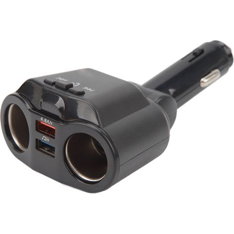 Bluetooth-2-Steckdosen-Zigarettenanzünder-Splitter mit zwei USB-Ladeanschlüssen, Freisprechfunktion, MP3-Player-Adapter für das Auto (1/5)