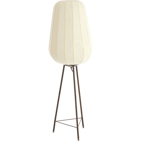 Light & Living - stehlampe - BIBURY - braun weiß - holz textil -