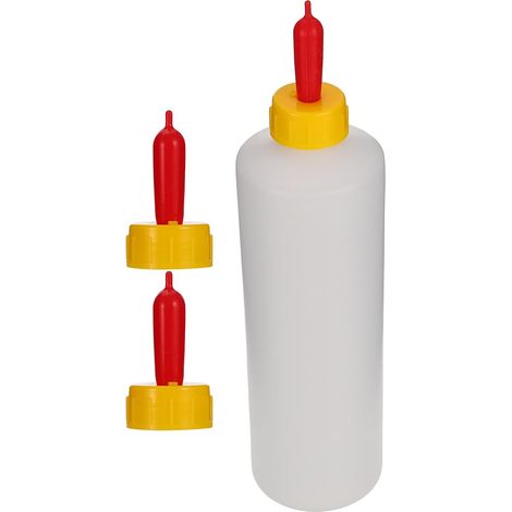 Bouteille de Lait en Plastique 400ml pour Petits Animaux Tétines Détachables et Nettoyage Facile, Outil D'alimentation pour Chevreaux (1/5)