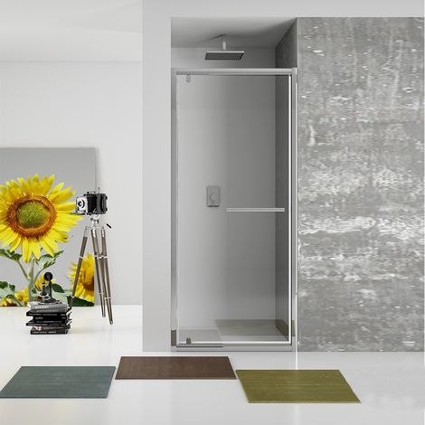 New plus - porta battente 77-81cm vetro trasparente 6 mm, h. 1,95 (1/3)