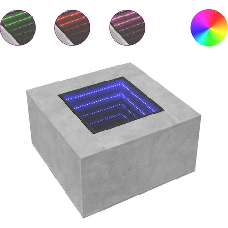 Maison Exclusive - LED-Couchtisch Betongrau 60x60x40 cm Holzwerks