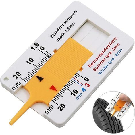 Tire Tread Depth Gauge 0-20mm for Car Motorcycle Van SUV Trucks (1/5)