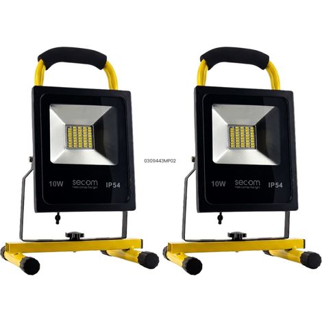 Confezione da 2 proiettori LED portatili Tenko con batteria ricar