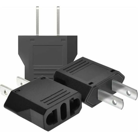 Adaptateur universel pour prises - France vers États-Unis, Canada, Japon, Mexique, Chine - 6 A 110-250 V 1500 W - Idéal pour les voyages internationaux - Lot de 3 (1/5)