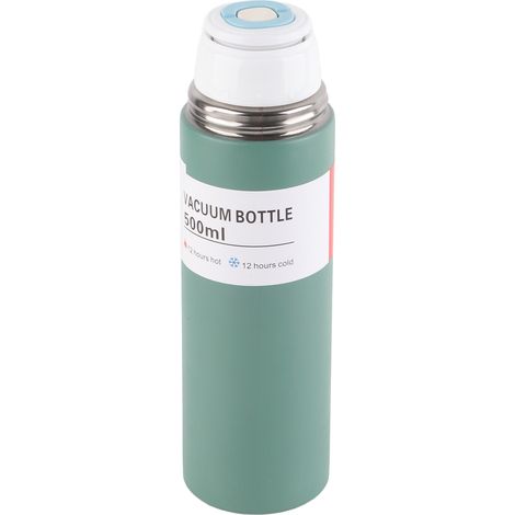 Gobelet isotherme portable en acier inoxydable de 500 ml, idéal pour les activités de plein air (vert). (1/5)