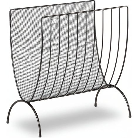Porte-revues en maille métal porte-journaux trieur en maille tressée noir (1/2)