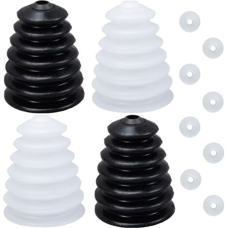 4 cubiertas antipolvo para taladro, colector de polvo para taladro con 8 anillos de goma, colector de polvo elástico para taladro para herramientas eléctricas, blanco y negro. (1/5)