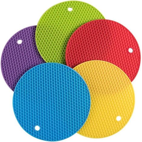 Lot de 5 dessous de plat épais en silicone antidérapant pour usage domestique (1/3)