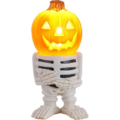 (Typ A) Halloween-Ritter-Kürbis-Tischdekoration, leuchtender Kürbiskopf, gruselige Gartendekoration (1/2)
