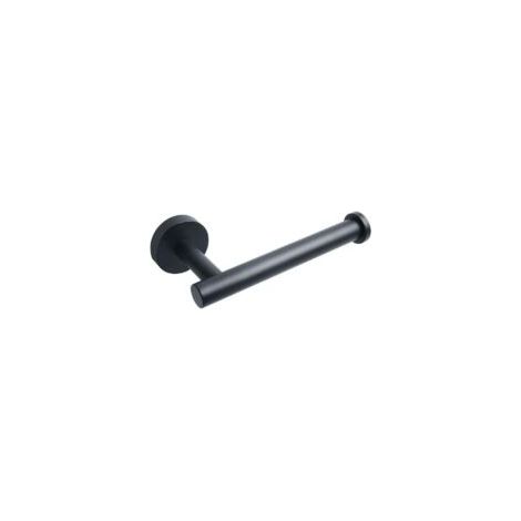 Toilettenpapierhalter aus mattem Edelstahl (SUS304), halboffener Toilettenpapierrollenspender, runde Wandhalterung für Bad und Küche ---- Black-Crezuo