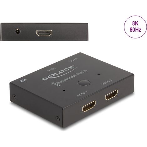 Delock HDMI 2 - 1 conmutador bidireccional 8K 60 Hz