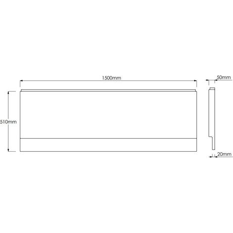 1500mm Modern Acrylic Side Front Bath Panel Gloss White Finish Essentials Range