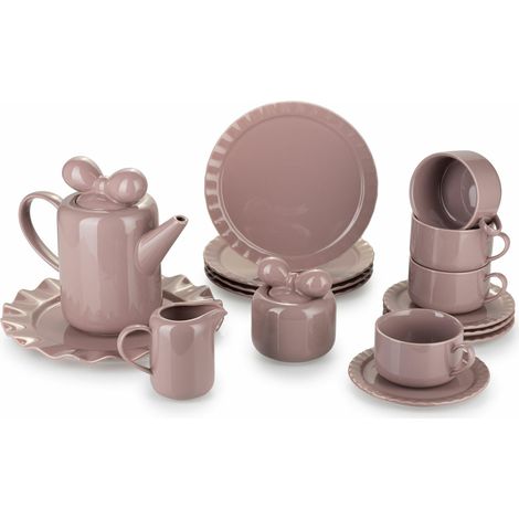 Juego de café rosa Sofia de 12 piezas (1/5)