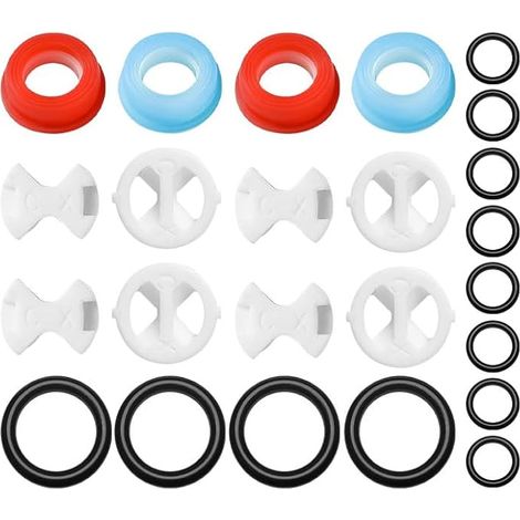 24 Pièces Cartouche de Robinet de Rechange pour Mitigeurs avec Disques Céramiques, Joints Toriques en Silicone 1/2-Tour pour Réparation de Robinet de Cuisine et de Salle de Bain (1/5)