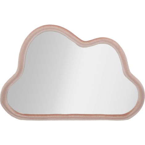 Specchio da Muro Cloud Velluto Rosa 90x4x60 cm in MDF e Poliestere e Specchio Rosa (1/5)