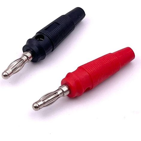 [NEVER USED] pieces 4 mm banana plugs 2 black 2 red, banana plug adapter for multimeter speaker cable