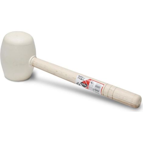 Maillet caoutchouc blanc 500 g – Pointe ronde pour carrelage – Frappe contrôlée sans traces – Outil professionnel RUBI
