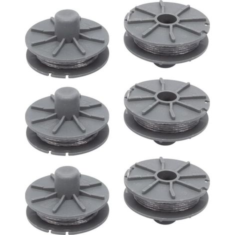 Bobine de fil pour Gardena 5307-20 débroussailleuse 1,65 mm 6,1 m, Bobine de fil rechange Coupe Bordure pour Gardena 5307 Easycut 400 Art.8846, ComfortCut450 Art.8847, PowerCut Art.8848 (6pcs)