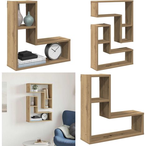 vidaXL Wandregale 2 Stk. Artisan-Eiche 50x15x50 Holzwerkstoff (1/5)