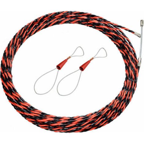 Tiracavi da elettricista da 50 m, diametro 5 mm, tiracavi retrattile per installazione, per tirare e prolungare cavi, tiracavi a spirale flessibile in acciaio