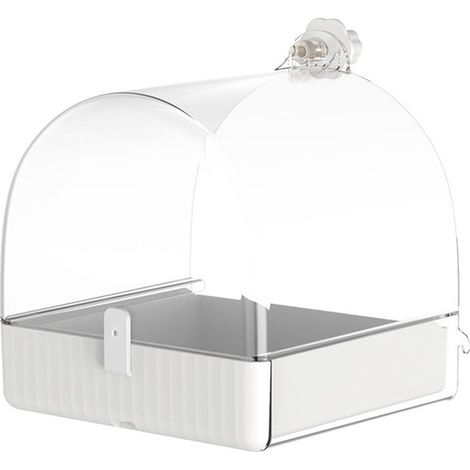 Distributeur automatique d'eau et de nourriture pour oiseaux 240 ml, modèle suspendu transparent, abreuvoir pour perruches, canaris, calopsittes et pinsons, bleu (1/5)