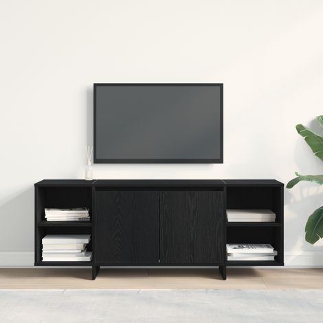 Meuble TV Banc TV Armoire TV 130 x 35 x 50 cm Chêne noir Bois d'ingénierie (1/5)