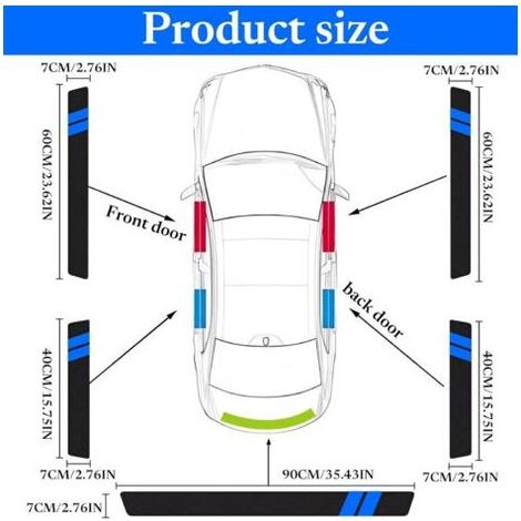 9 Bandes de Seuil de Porte Voiture Voiture Seuil Protection Seuil de Protection Porte Fibre de Carbone Bande Protection Seuil de Porte Voiture Adaptées à Une Variété de Modèles de Voitures (1/5)