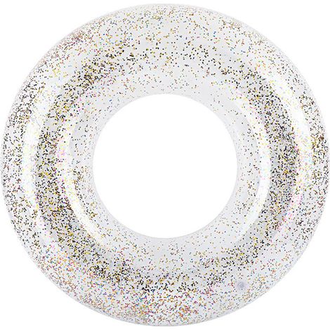 Bouée de natation transparente à paillettes scintillantes, diamètre intérieur de 30cm (10-15 ans)