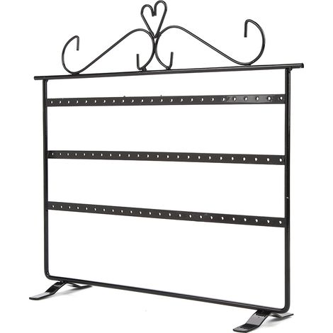 Support de Bijoux Noir pour Boucles d'Oreilles, Colliers, Bracelets et Bagues - Présentoir 72 Trou (1/5)