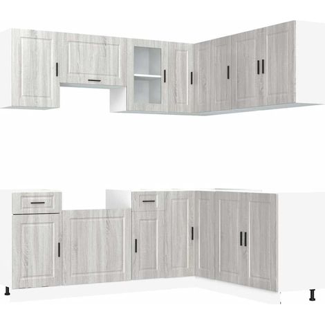 Maison Exclusive - Set Mobili da Cucina 11 pz Porto Grigio Sonoma in Truciolato