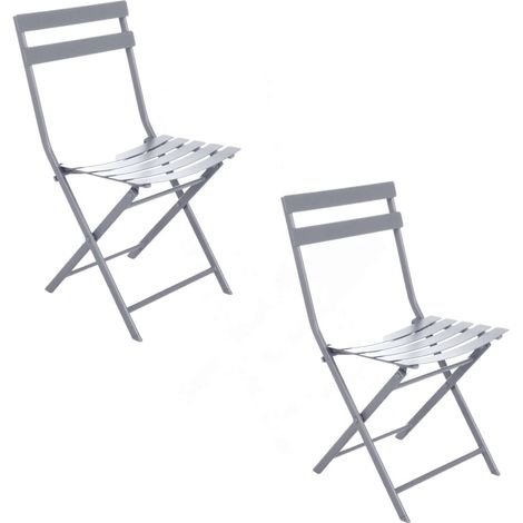 Lot de 2 chaises de jardin pliantes en métal GREENSBORO (1/2)
