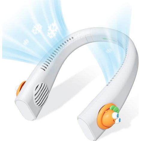 Tragbarer Nackenventilator, elektrischer, kabelloser Ventilator mit USB-Ladefunktion, Belüftungsschlauch, Kühlung, leiser Ventilator, Outdoor-Sport