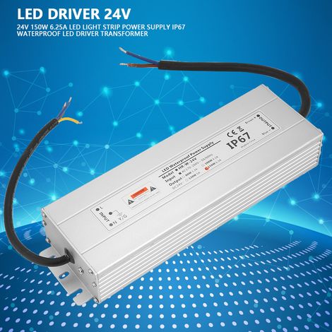 Alimentation 24V 150W 6,25A pour ruban LED, transformateur driver étanche IP67, convertisseur 230V vers 24V (1/5)