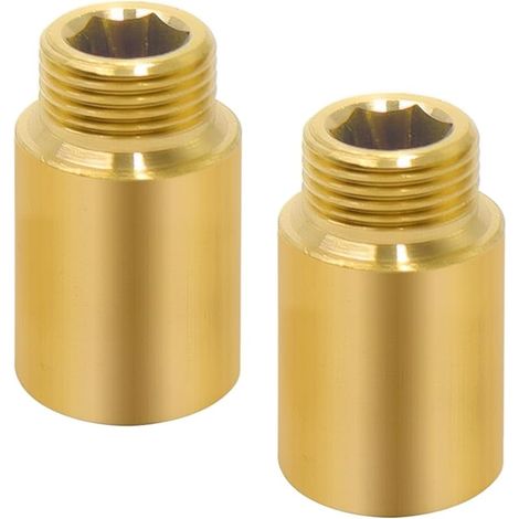 2 Pièces Raccord de Extension en Laiton 1/2" x 30 mm Raccordement de Tuyaux Rallonge de raccordement pour eau Potable et Installation de Chauffage (1/5)