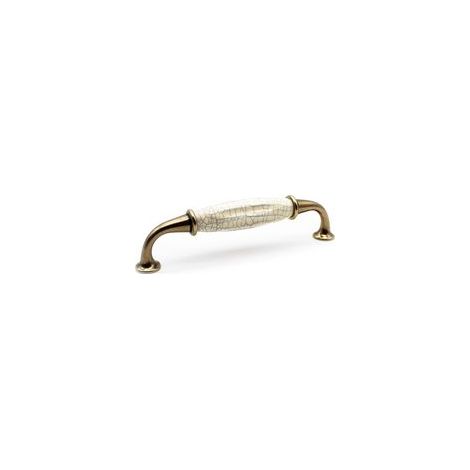 4 Poignée Meuble Vintage Laiton Vieilli  144  33mm  Zinc-Aluminium et Porcelaine  Poignée pour Poignee de Meuble Cuisine, Poignée de Porte, Tiroir