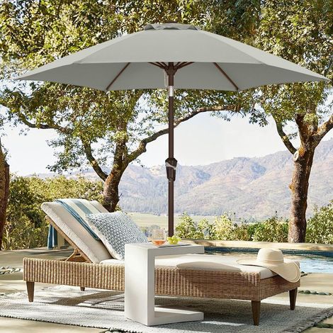 Sonnenschirm Gartenschirm wasserabweisend Bespannung 230cm Grau 230cm (1/5)
