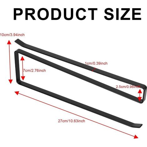 Bardusch-Porte essuie-tout 2pcs noir 27cm, sans perçage, cuisine/sdb/placards.