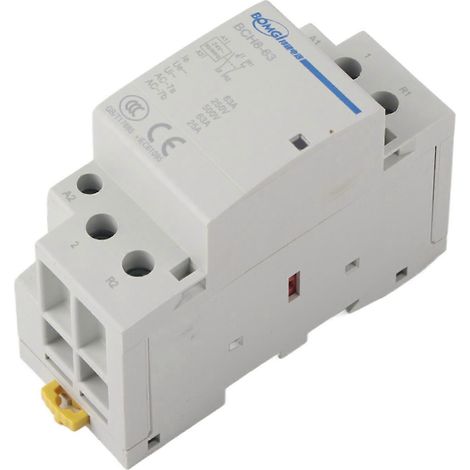 Contacteur CA domestique 2P 63A, montage sur rail DIN, 1NC 1NC (24V) (1/4)