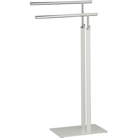 Portasciugamani da terra moderno bagno 60 x 30 x 90 cm per un'asciugatura rapida in acciaio bianco 130011974