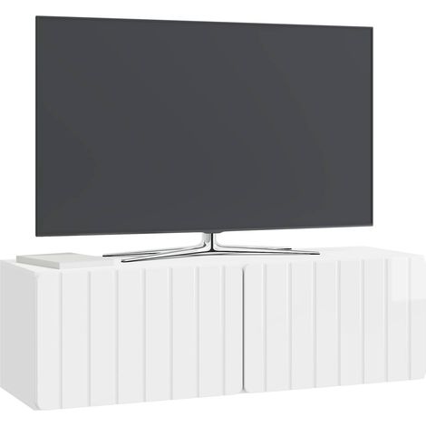Maison Exclusive - Wandmontierter TV-Schrank Hochglanz Weiß 98 x