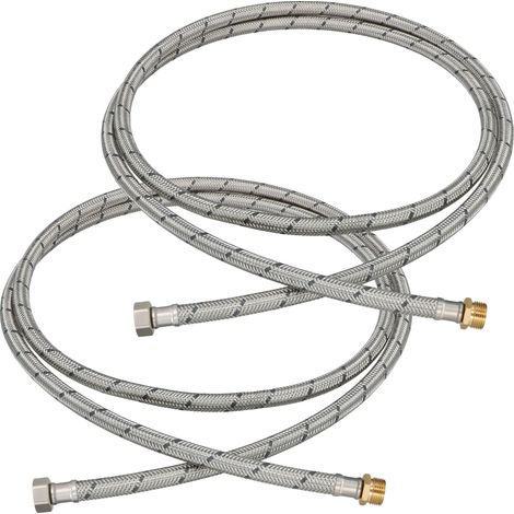 Connettore flessibile da 3/8” femmina-maschio, 200 cm, set da 2 pezzi (1/5)