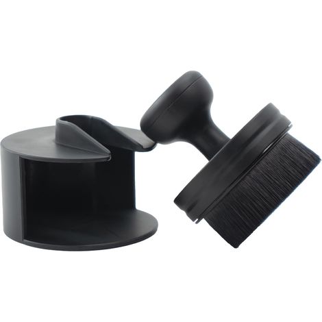 Cepillo aplicador para neumáticos, cepillo aplicador para el cuidado de neumáticos de coche, soporte de almacenamiento incluido para kit de limpieza y lavado de coches, negro, diámetro 6 cm