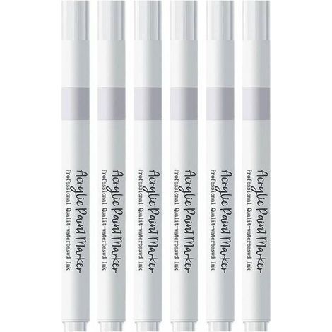 5 Pièces Marqueurs Blancs Permanent , Stylo Blanc ImperméAble et SéChage Rapide , Marqueur Blanc indelebile , pour Bois , Plastique , Pierre , Verre , Cuir , Métal , Toile (1/4)