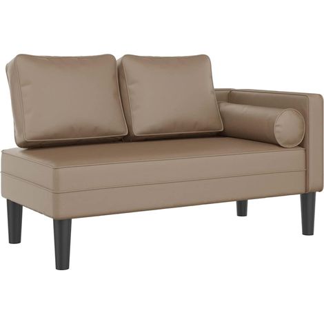 Méridienne chaise longue canapé pour intérieur avec coussins en PVC couleur cappuccino DEC026065