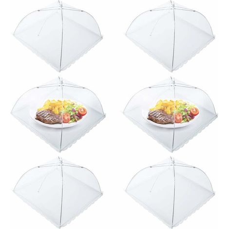 royaluxe -Capot anti-mouches, lot de 6 capots de protection pour nourriture, couverture de gâteau pliable, couverture de nourriture pour parapluie, protection parfaite contre les mouches pour la nourr (1/5)