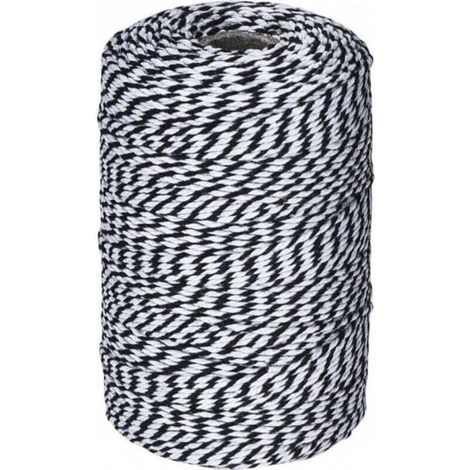 Ficelle noire et blanche, ficelle de boulanger en coton ficelle de cordon de coton pour les vacances (1/4)