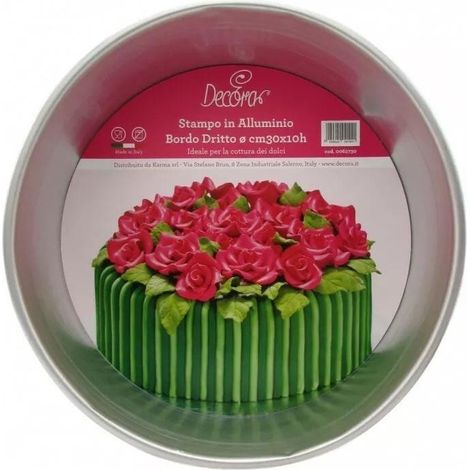 Decora stampo tondo dritto alluminio professionale 40 cm