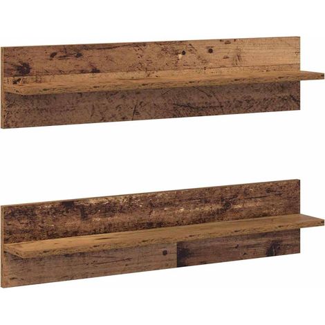 Maison Exclusive - Wandregal 2 pcs Altholz 80 x 11,5 x 18 cm Holz